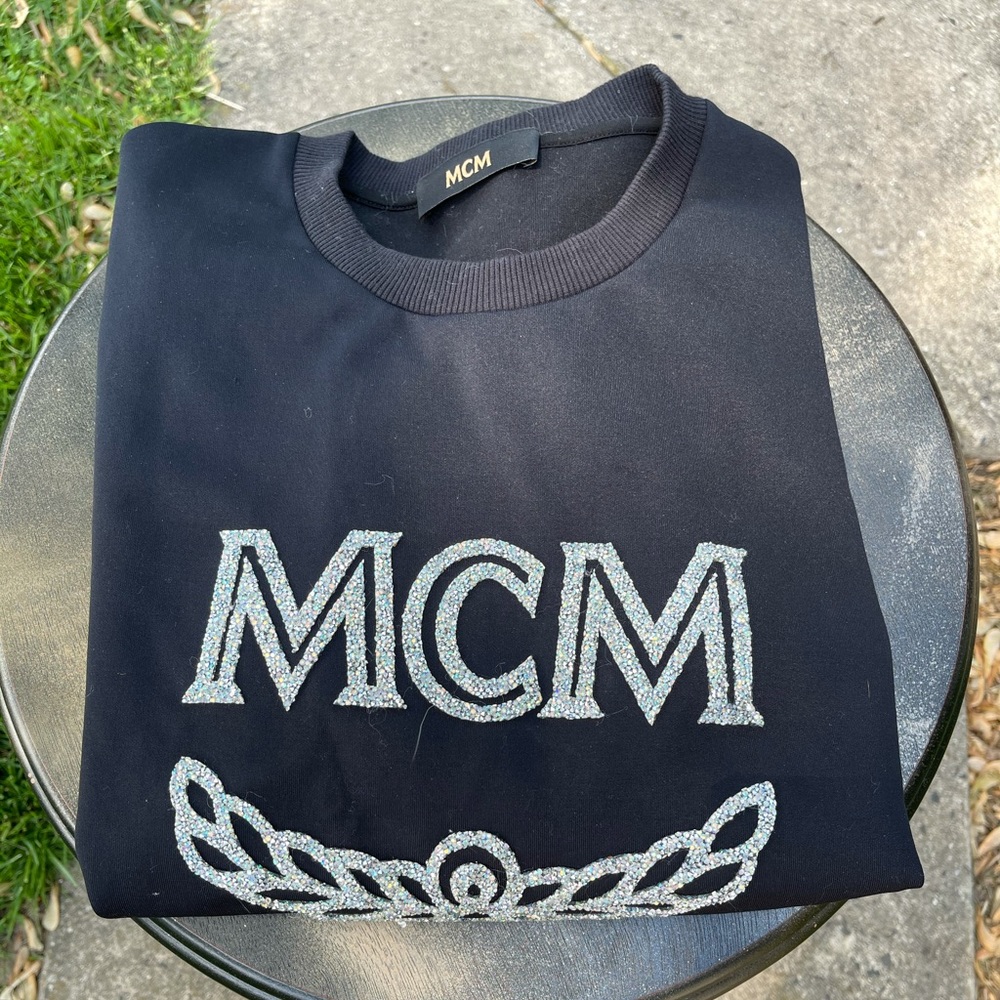 MCM Worldwide Black Crew neck Sweatshirt Glitter M